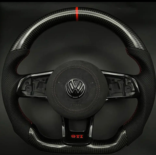 Customised Carbon Fiber Steering Wheel for VW Golf MK7 R GTI GTD GTE Polo GTI Scirocco 2015 2016 T-ROC Tiguan