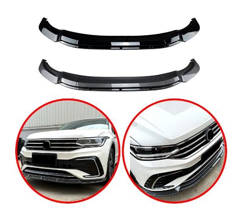 VW Tiguan R-Line 2012 To 2023 Gloss Black Carbon Fiber  Front Splitter