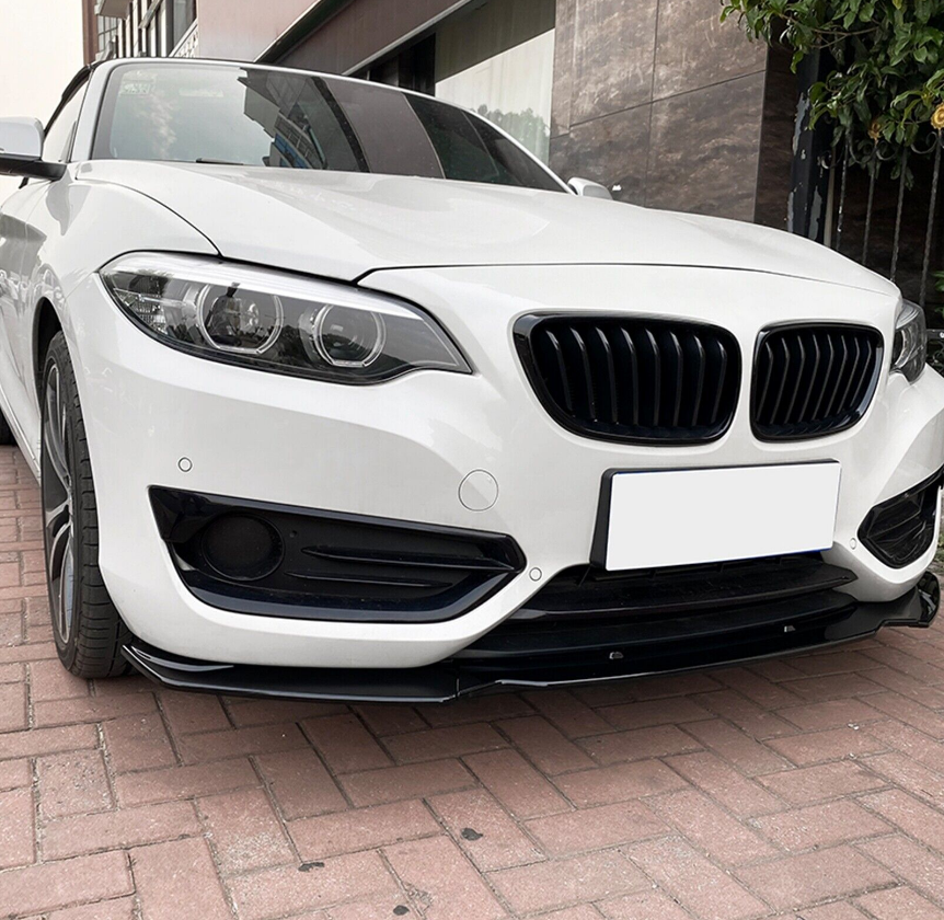 Gloss Black Front Bumper Spoiler Lip Kit For BMW 2 Series F22 220i 2014-2019