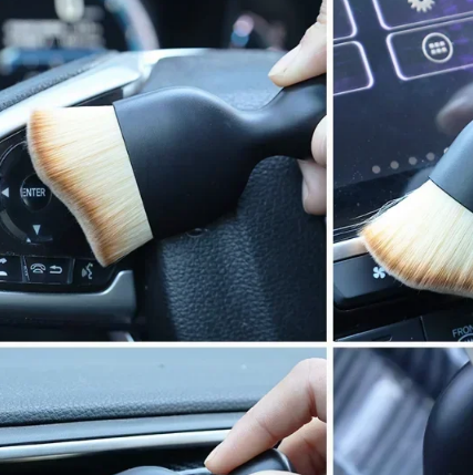 Car Interior Cleaning Brush Soft Nylon Brushes Air Outlet Dashboard Detailing Brush with Cover Crevice Dust Removal Tools