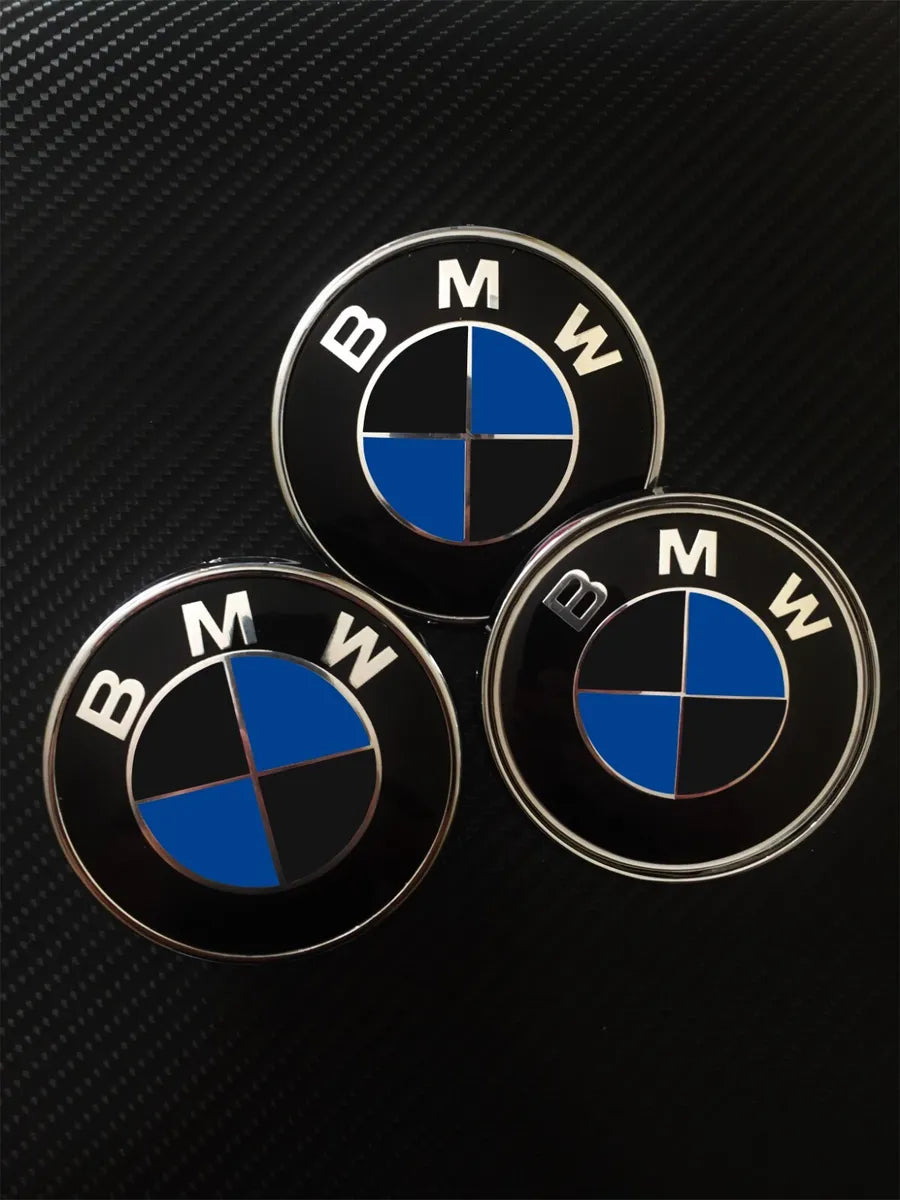 MATTE Black & Blue BMW Badge Roundel Wrap Overlay